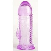 Фиолетовая гелевая насадка с шипами - 13 см. - Toyfa Basic - в Севастополе купить с доставкой