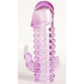 Закрытая фиолетовая насадка с 2 отростками - 13 см. - Toyfa Basic - в Севастополе купить с доставкой