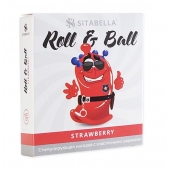 Стимулирующий презерватив-насадка Roll   Ball Strawberry - Sitabella - купить с доставкой в Севастополе