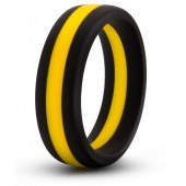 Черно-желтое силиконовое эрекционное кольцо Silicone Go Pro Cock Ring - Blush Novelties - в Севастополе купить с доставкой