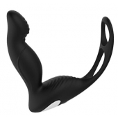 Черный вибромассажер простаты P-PLEASER W ERECTION ENHANCE - Dream Toys - в Севастополе купить с доставкой