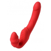 Красный безремневой страпон с вибрацией - ToyFa - купить с доставкой в Севастополе