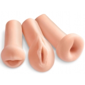 Комплект из 3 мастурбаторов All 3 Holes: вагина, анус, ротик - Pipedream - в Севастополе купить с доставкой