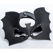 Черная кожаная маска на глаза  Летучая мышь - Sitabella - купить с доставкой в Севастополе