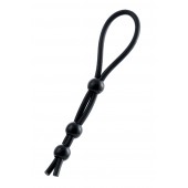 Черное лассо на пенис с тремя бусинами - A-toys - в Севастополе купить с доставкой