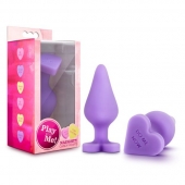 Фиолетовая анальная пробка Naughty Candy Heart Do Me Now - 8,9 см. - Blush Novelties - купить с доставкой в Севастополе