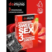 Презервативы для орального секса DOMINO Sweet Sex с ароматом клубничного коктейля  - 3 шт. - Domino - купить с доставкой в Севастополе