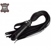 Черная плеть  Ковбой  с ручкой-фаллосом - 55 см. - Sitabella - купить с доставкой в Севастополе