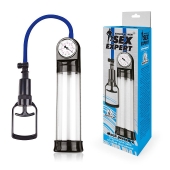 Прозрачная вакуумная помпа Sex Expert с манометром - Sex Expert - в Севастополе купить с доставкой