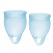 Набор голубых менструальных чаш Feel confident Menstrual Cup - Satisfyer - купить с доставкой в Севастополе
