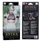 Черные мягкие наручники Entice French Cuffs с цепью - California Exotic Novelties - купить с доставкой в Севастополе