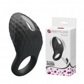 Черное эрекционное виброкольцо с рельефным дизайном Heloise - Baile - в Севастополе купить с доставкой