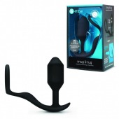 Черное эрекционное кольцо с анальным плагом Snug   Tug - b-Vibe - в Севастополе купить с доставкой