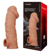 Телесная насадка на фаллос с отверстием для мошонки EXTREME SLEEVE - 17,6 см. - KOKOS - в Севастополе купить с доставкой