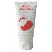 Лубрикант на водной основе с ароматом малины Love Protection Strawberry - 50 мл. - Lola Games - купить с доставкой в Севастополе