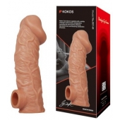 Телесная насадка на фаллос с фиксацией мошонки EXTREME SLEEVE - 15,6 см. - KOKOS - в Севастополе купить с доставкой