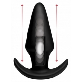 Черная анальная вибропробка Kinetic Thumping 7X Large Anal Plug - 13,3 см. - XR Brands