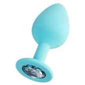 Мятная анальная втулка Brilliant с прозрачным кристаллом - 8 см. - ToyFa - купить с доставкой в Севастополе