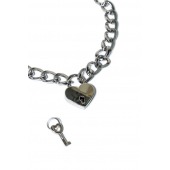 Серебристый ошейник Embrace с ключиком - Lola Games - купить с доставкой в Севастополе