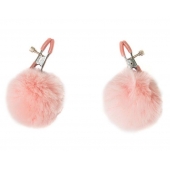 Зажимы на соски Angelic с розовыми меховыми шариками - Lola Games - купить с доставкой в Севастополе