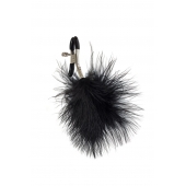 Зажимы на соски с черным пухом Euphoric - Lola Games - купить с доставкой в Севастополе