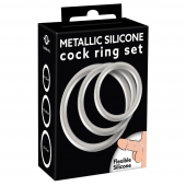 Набор из 3 эрекционных колец под металл Metallic Silicone Cock Ring Set - Orion - в Севастополе купить с доставкой