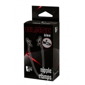 Черные зажимы на соски на цепочке BLAZE DELUXE NIPPLE CLAMPS - Dream Toys - купить с доставкой в Севастополе