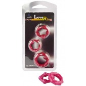 Набор из 3 малиновых рельефных эрекционных колец - Sitabella - в Севастополе купить с доставкой