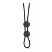 Черное двойное эрекционное лассо Silicone Double Loop Cock Ring - Blush Novelties - в Севастополе купить с доставкой