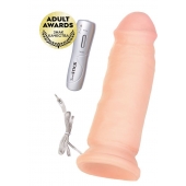 Телесный реалистичный вибратор RealStick Elite Vibro - 18 см. - ToyFa