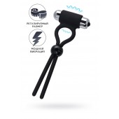 Черное эрекционное лассо Ect с виброэлементом - A-toys - в Севастополе купить с доставкой