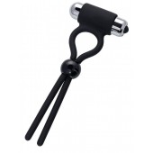 Черное эрекционное лассо Ect с виброэлементом - A-toys - в Севастополе купить с доставкой