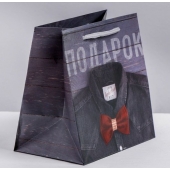 Ламинированный квадратный пакет «Мужской стиль» - 14 х 14 х 9 см. - Сима-Ленд - купить с доставкой в Севастополе