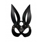 Черная кожаная маска зайки Miss Bunny - БДСМ Арсенал - купить с доставкой в Севастополе