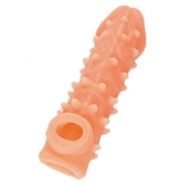 Телесная закрытая насадка с пупырышками Cock Sleeve Size L - 17,6 см. - KOKOS - в Севастополе купить с доставкой