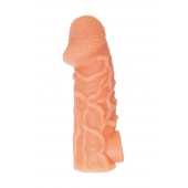 Телесная закрытая насадка с венками Cock Sleeve Size L - 17,6 см. - KOKOS - в Севастополе купить с доставкой
