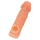 Телесная закрытая насадка с шершавой головкой Cock Sleeve Size M - 15,6 см. - KOKOS - в Севастополе купить с доставкой