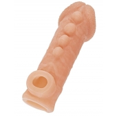 Телесная закрытая насадка с шишечками Cock Sleeve Size L - 17,6 см. - KOKOS - в Севастополе купить с доставкой