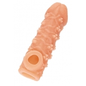 Телесная закрытая насадка с пучками шишечек Cock Sleeve Size S - 13,8 см. - KOKOS - в Севастополе купить с доставкой