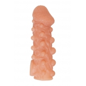 Телесная закрытая насадка с шариками Cock Sleeve Size L - 17,6 см. - KOKOS - в Севастополе купить с доставкой