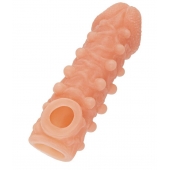 Телесная закрытая насадка с шариками Cock Sleeve Size L - 17,6 см. - KOKOS - в Севастополе купить с доставкой