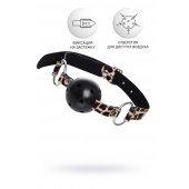 Черный кляп-шар на леопардовых ремешках Anonymo - ToyFa - купить с доставкой в Севастополе