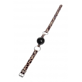 Черный кляп-шар на леопардовых ремешках Anonymo - ToyFa - купить с доставкой в Севастополе