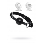 Черный кляп-шар на кожаных ремешках Anonymo - ToyFa - купить с доставкой в Севастополе