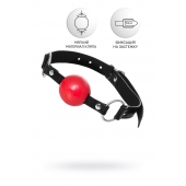 Красный кляп-шар на черных ремешках Anonymo - ToyFa - купить с доставкой в Севастополе