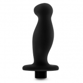 Черный анальный вибромассажёр Silicone Vibrating Prostate Massager 02 - 10,8 см. - Blush Novelties - в Севастополе купить с доставкой