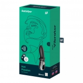 Черный анальный вибратор Hot Passion с функцией нагрева - Satisfyer - в Севастополе купить с доставкой