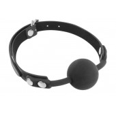 Черный силиконовый кляп-шарик на ремешках - Fetish Tentation - купить с доставкой в Севастополе