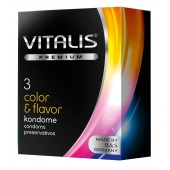 Цветные ароматизированные презервативы VITALIS PREMIUM color   flavor - 3 шт. - Vitalis - купить с доставкой в Севастополе