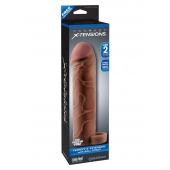Коричневая насадка с кольцом Perfect 2 Extension with Ball Strap - 19 см. - Pipedream - в Севастополе купить с доставкой